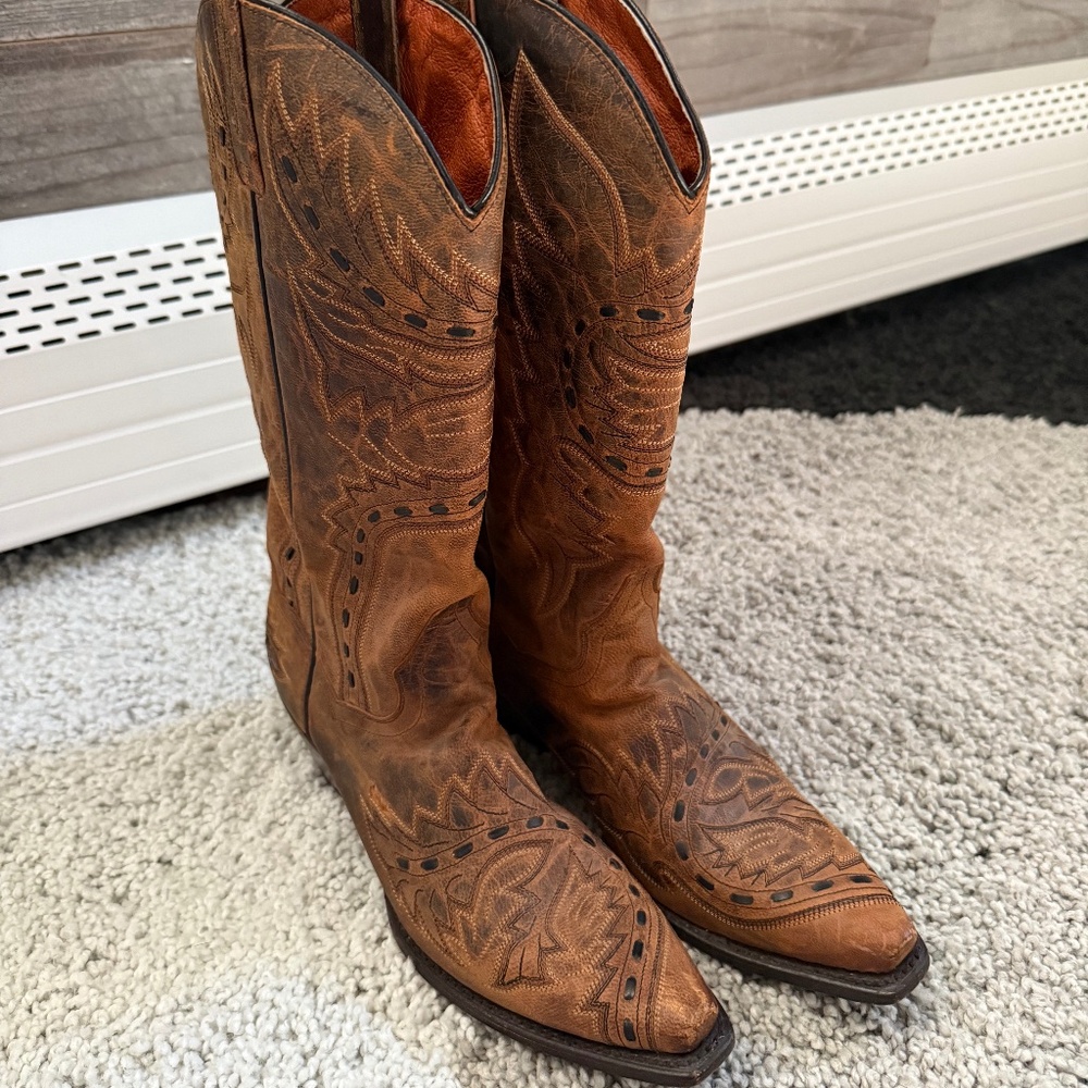 Dan Post Sidewinder Women's Sz-7.5M Western Boots Leather Brown DP3422